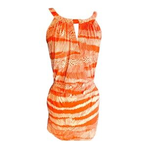 BCBGMAXAZRIA Printed Keyhole Sleeveless Dress